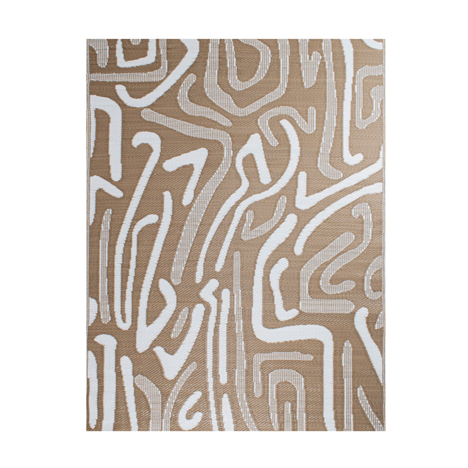 Tapis extérieur - 180x280cm - beige - 100% polypropylène résistant aux UV - 400gr/m²