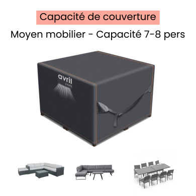 Housse de jardin imperméable protection haute densité 420D - Anti UV - 250x250x90 cm
