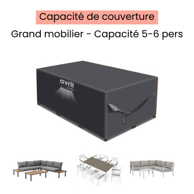 Housse de jardin imperméable protection haute densité 420D - Anti UV - 213x132x74 cm