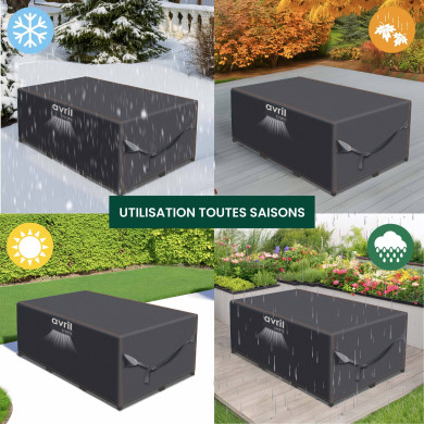 Housse de jardin imperméable protection haute densité 420D - Anti UV - 213x132x74 cm