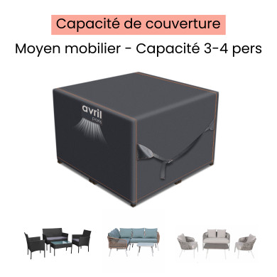 Housse de jardin imperméable protection haute densité 420D - Anti UV - 150x150x75 cm