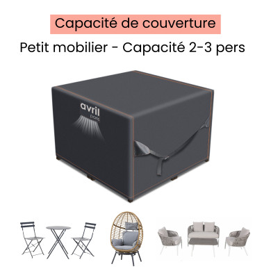 Housse de jardin imperméable protection haute densité 420D - Anti UV - 125x125x74 cm