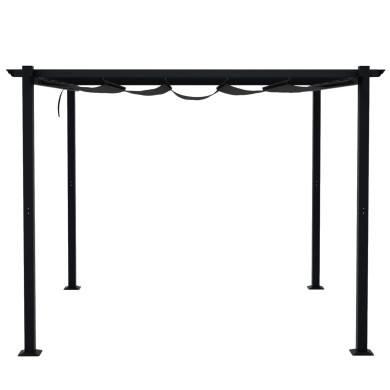 Tonnelle/Pergola aluminium 3x3m toile coulissante rétractable - Gris