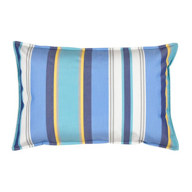 Coussin rectangulaire 70 x 45 cm - 100% Coton- Bleu/Blanc