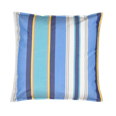 Moyen coussin carré 60 x 60 cm - 100% Coton- Bleu/Blanc