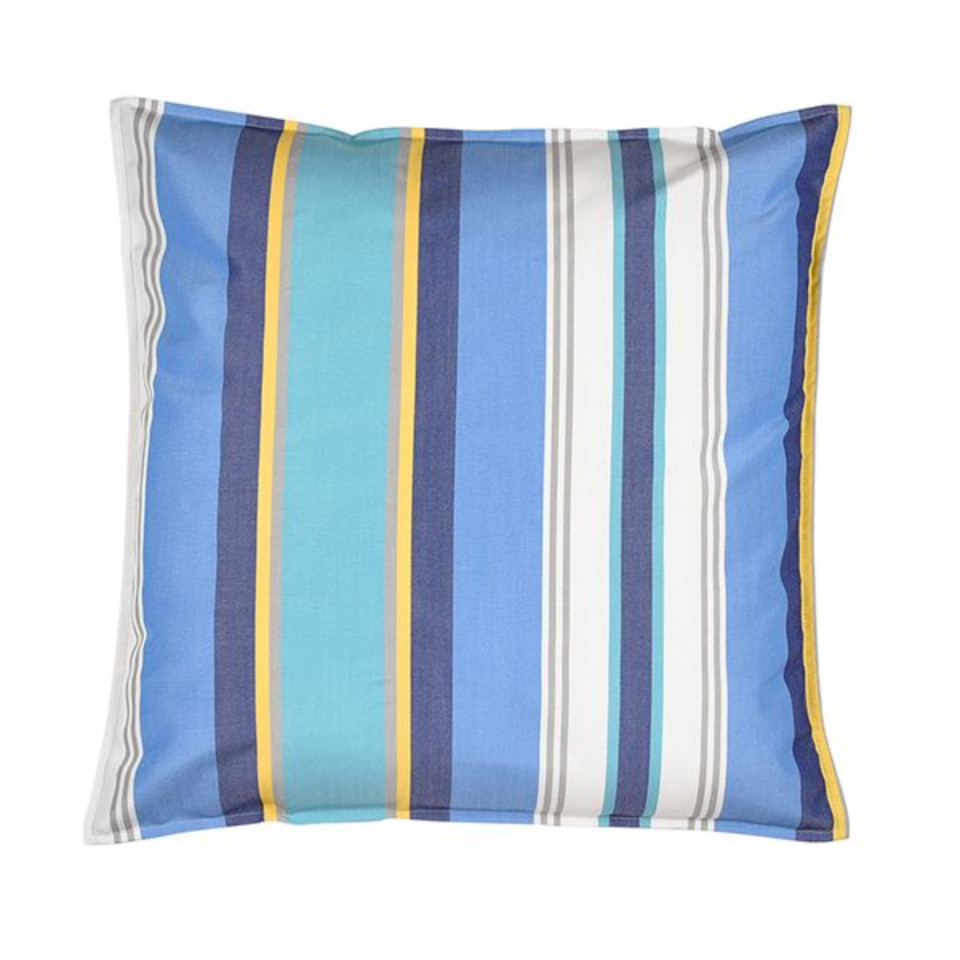 Moyen coussin carré 60 x 60 cm - 100% Coton- Bleu/Blanc