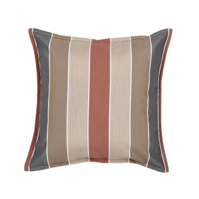 Petit coussin carré 40 x 40 cm - 100% Coton - Marron/Rouge