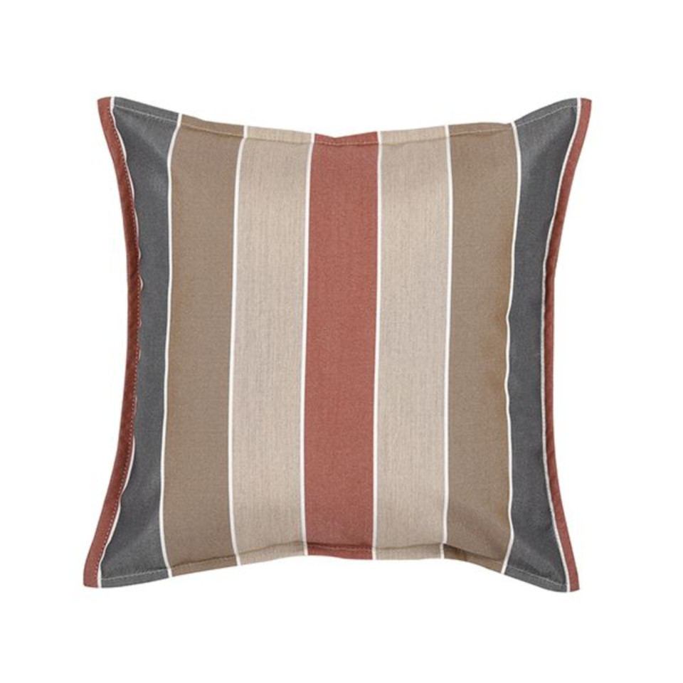 Petit coussin carré 40 x 40 cm - 100% Coton - Marron/Rouge