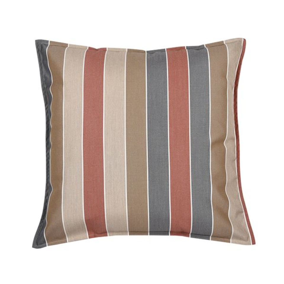Moyen coussin carré 60 x 60 cm - 100% Coton- Marron/Rouge