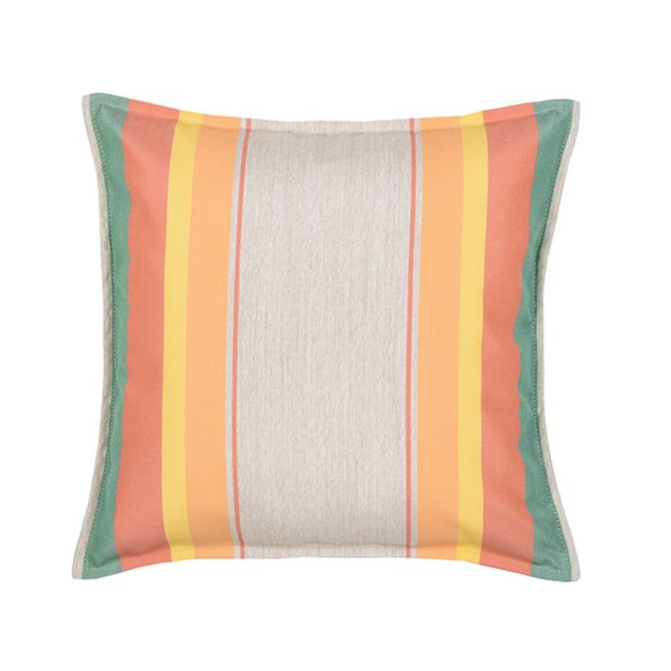 Petit coussin carré 40 x 40 cm - 100% Coton - Orange/Bleu