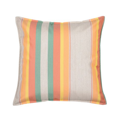 Moyen coussin carré 60 x 60 cm - 100% Coton- Orange/Bleu
