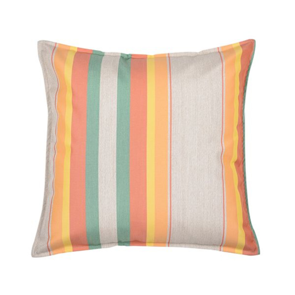 Moyen coussin carré 60 x 60 cm - 100% Coton- Orange/Bleu