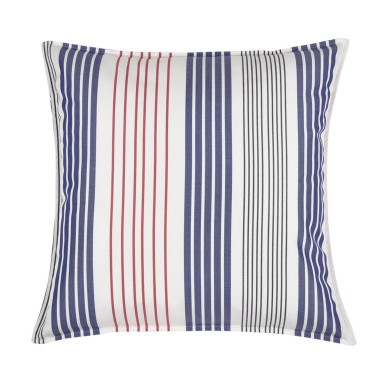 Moyen coussin carré 60 x 60 cm - 100% Coton- Bleu/Blanc