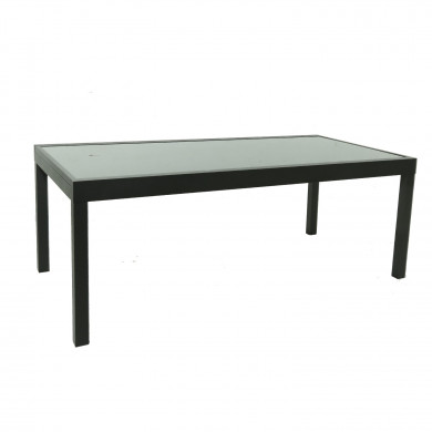HARA XXL - Table de jardin extensible aluminium 200/320cm  + 10 fauteuils textilène Anthracite