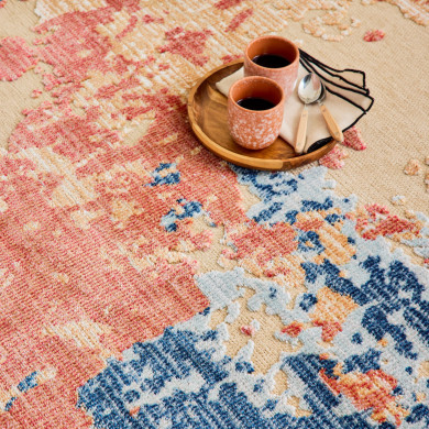 Tapis d'extérieur - 152x230cm - Beige - Réversible - 100% polypropylène - 1350gr / m²