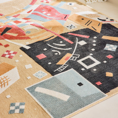 Tapis d'extérieur - 266x380cm - Beige - Réversible - 100% polypropylène - 1350gr / m²
