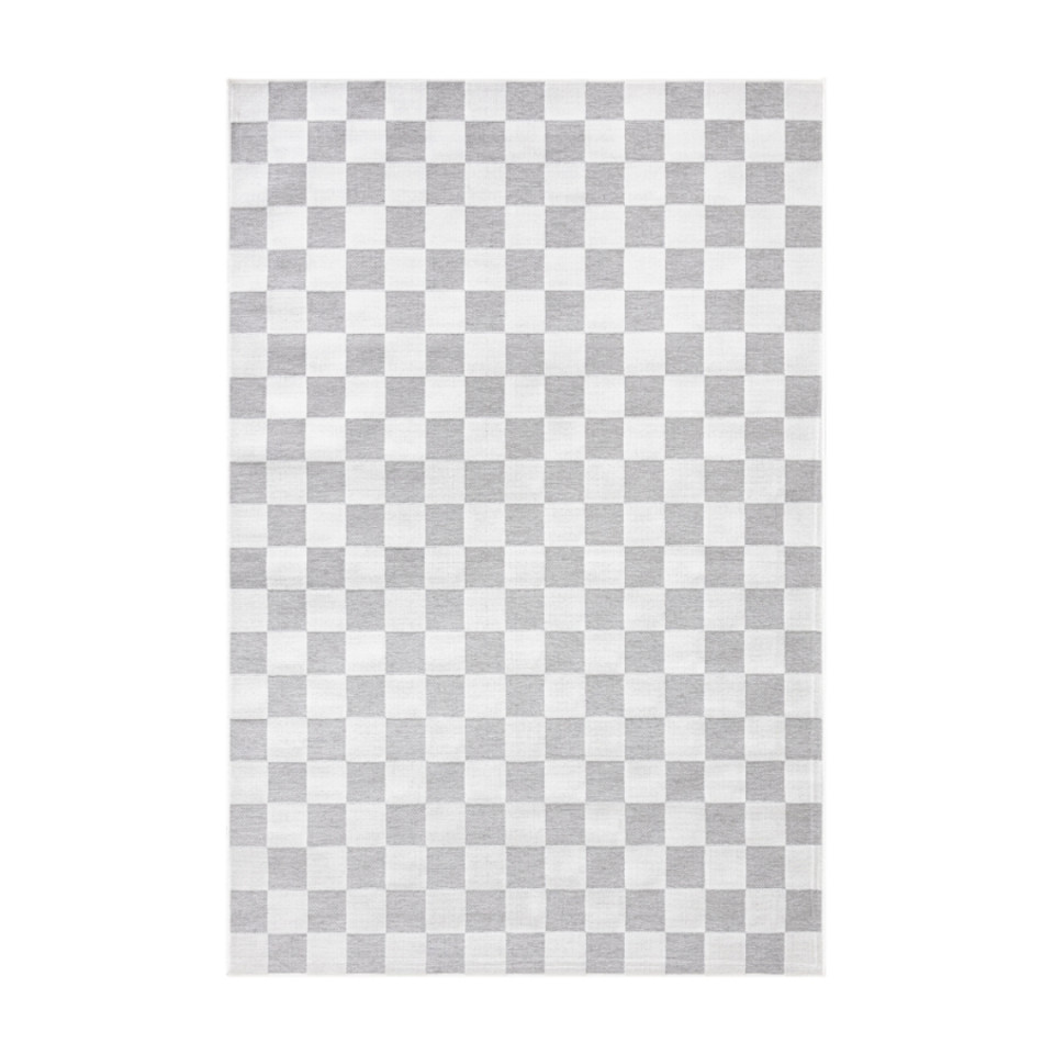 Tapis d'extérieur - 190x290cm - Gris - Réversible - 100% polypropylène - 1350gr / m²