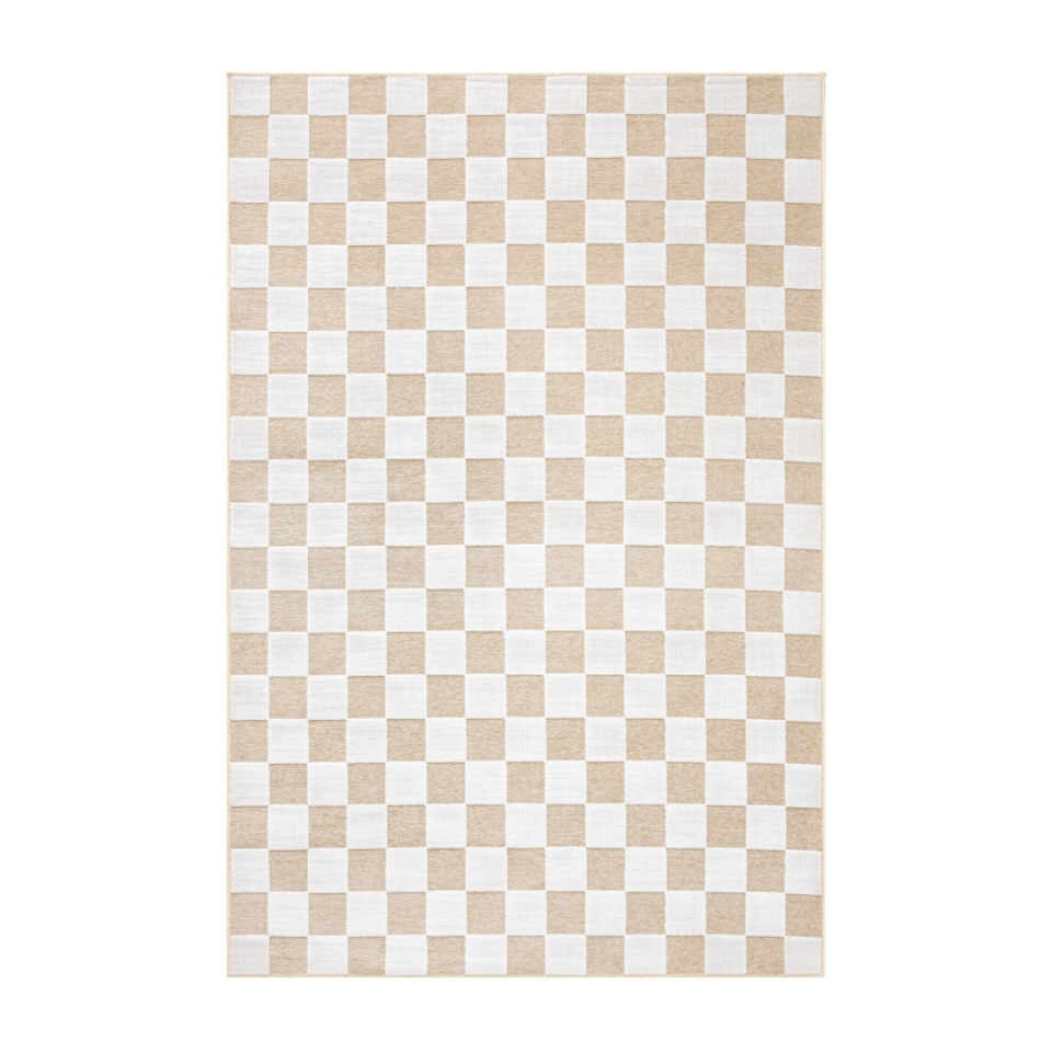 Tapis d'extérieur - 152x230cm - Beige - Réversible - 100% polypropylène - 1350gr / m²