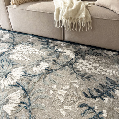 Tapis d'extérieur - 152x230cm - Bleu - Réversible - 100% polypropylène - 1350gr / m²