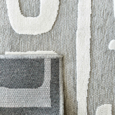 Tapis d'extérieur - 266x380cm - Gris - Réversible - 100% polypropylène - 1350gr / m²