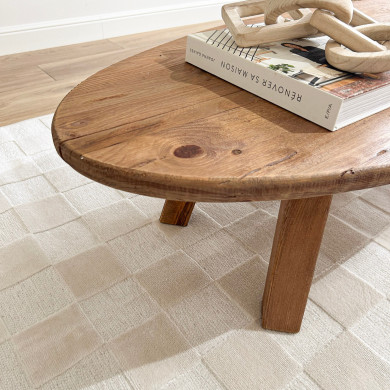 Tapis d'extérieur - 152x230cm - Blanc - Réversible - 100% polypropylène - 1350gr / m²