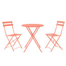 Table et chaises pliantes bistrot balcon terrasse- 2 places - Corail