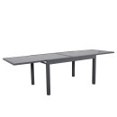 Table de jardin extensible aluminium 135/270cm + 10 Fauteuils empilables textilène Gris Anthracite