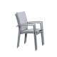 Table de jardin extensible aluminium 135/270cm  + 10 fauteuils empilables textilène gris - ANDRA