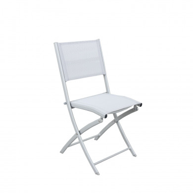 4 chaises pliables pliantes aluminium textilène - Gris Argenté- BORA